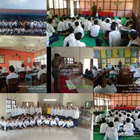 Serentak, Koramil 03/Tempuling Lakukan Pembinaan Wawasan Kebangsaan di 10 Sekolah 