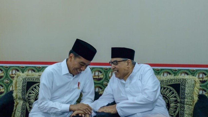 Jokowi Bertemu Quraish Shihab di Ponpes Bayt Alquran Tangsel