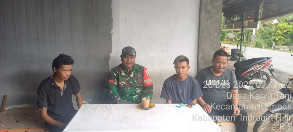 Melalui Komsos Babinsa Koramil 03/Tpl Himbau Hindari Judi Online