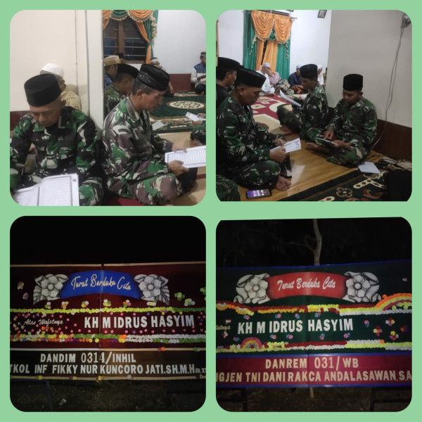 Danramil 07/Reteh Kapten Inf Riswanto Beserta Anggota Menghadiri Kegiatan Tahlilan