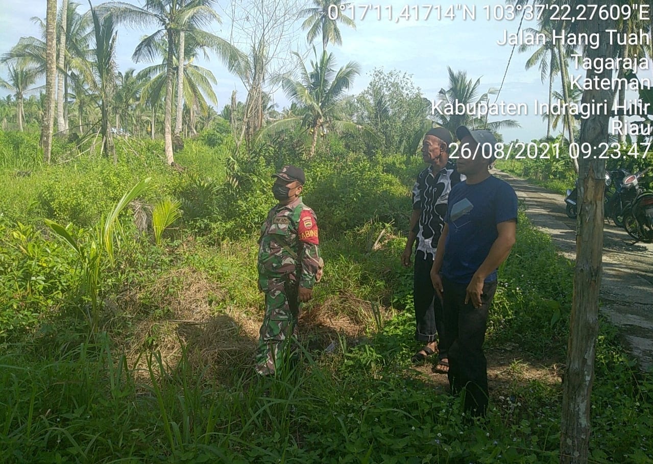 Cegah Karhutla, Babinsa Koramil 06/Kateman Gencar Monitoring Wilayah Binaan