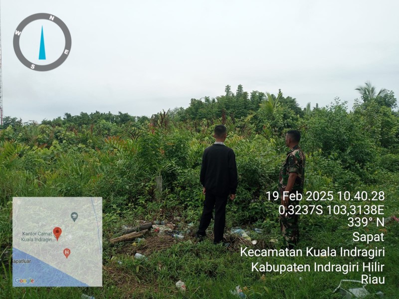 Babinsa Kelurahan Sapat Koramil 04/Kuindra Melaksanakan Patroli dan Sosialisasi Karlahut