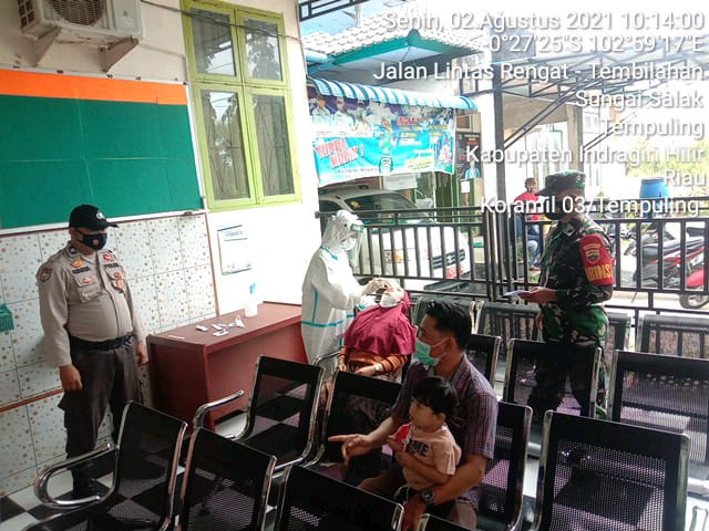 Babinsa 03/Tempuling Dampingi Kegiatan Tracing Contact Covid-19