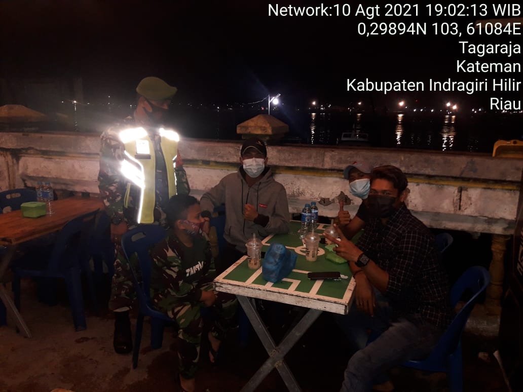 Babinsa Koramil 06/Kateman Gakplin Malam Hari di Wilayah Sungai Guntung