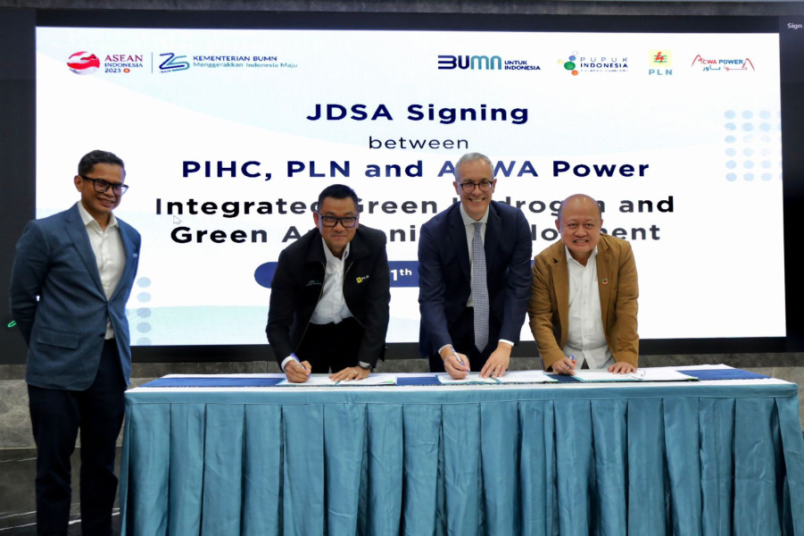 PLN, ACWA Power, Pupuk Indonesia Kerja Sama Kembangkan Green Hydrogen dan Green Ammonia Terintegrasi
