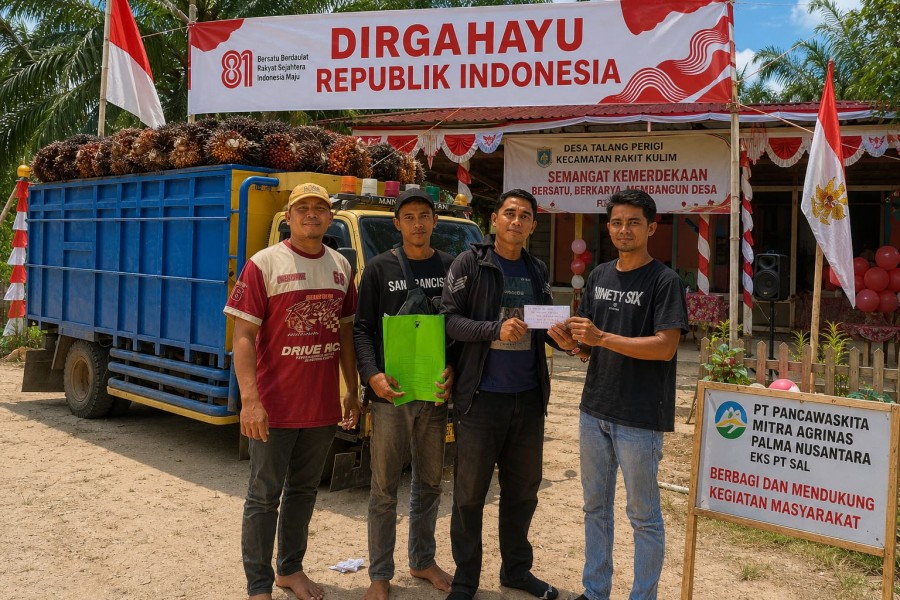 Bangun Semangat Gotong Royong, PT Pancawaskita Mitra Agrinas Dukung HUT RI di Talang Perigi