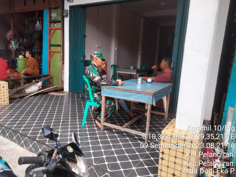 Koramil 10/Pelangiran Saling Bertukar Pikiran Antar Sesama Binaan