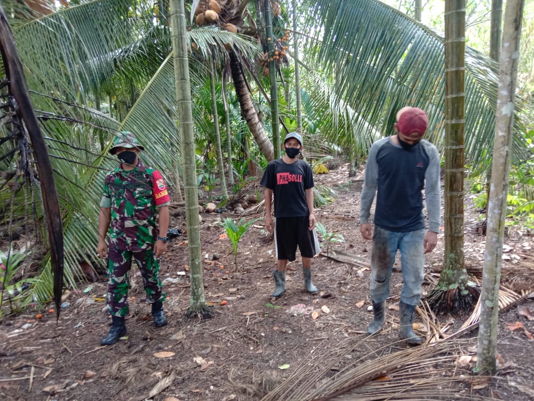 Babinsa Koramil 04/Kuindra, Serda Ronald Manalu Himbau Warga Dampak Dari Karhutla