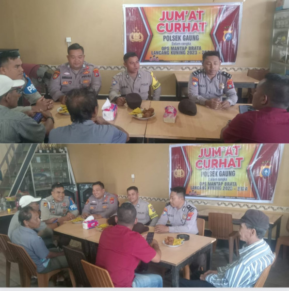 Dalam Rangka Ops Mantab Brata Lancang Kuning Tahun 2023 - 2024, Polsek Gaung Giat Laksanakan Jum'at Curhat