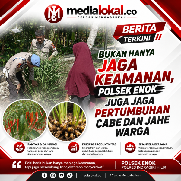 AIPTU Riki Hendra Cek Pekarangan Warga, Polsek Enok Gerak Nyata Dukung Swasembada Pangan