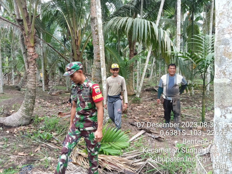Bersama-sama Menjaga Lahan dan Hutan Agar Terhindar Dari Kebakaran Oleh Babinsa Koramil 07/Reteh