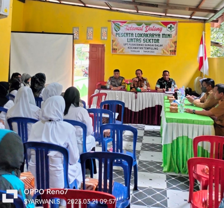 Babinsa Koramil 03/Tpl Hadiri Lokakarya Mini Lintas Sektor UPT Puskesmas Tempuling