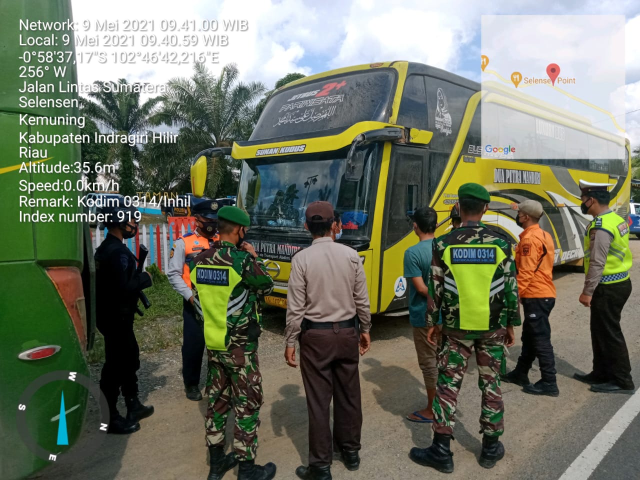 Larangan Mudik Lebaran Sudah Berlaku, Petugas Aktif Jaga di Pos Penyekatan Perbatasan Inhil