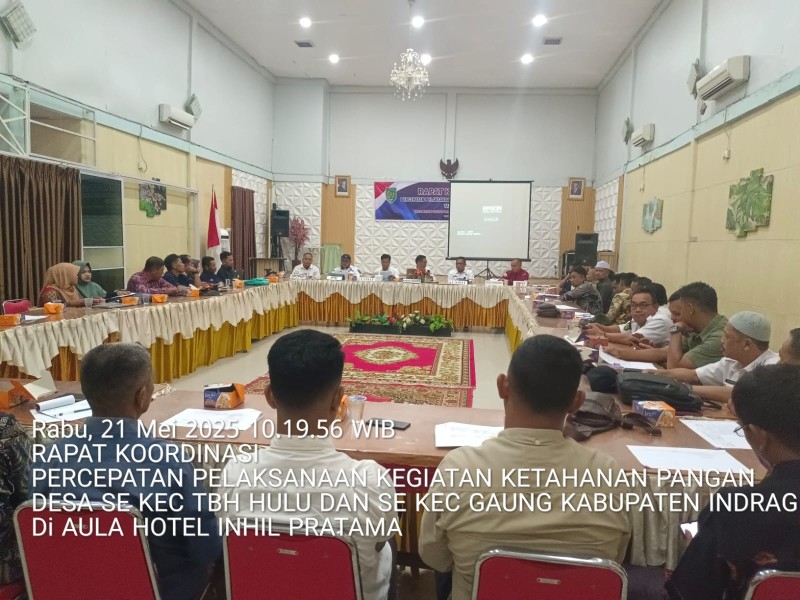 Kepala Desa Sungai Intan Hadiri Rakor Percepatan Ketahanan Pangan di Inhil