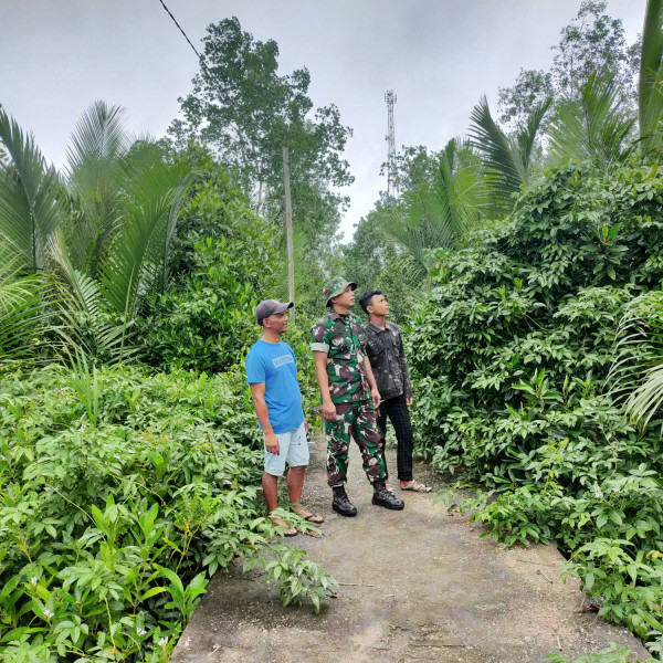 Bersama Masyarakat Petani Kelapa Sawit Babinsa Koramil 04/Kuindra Ajak Masyarakat Patroli