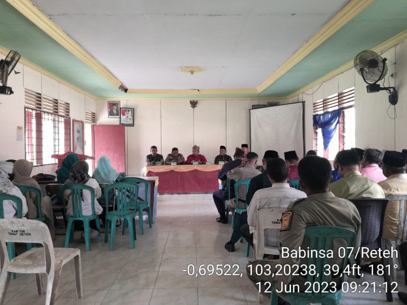 Danramil 07/Reteh Ikuti Rapat Persiapan MTQ Tingkat Kecamatan Reteh