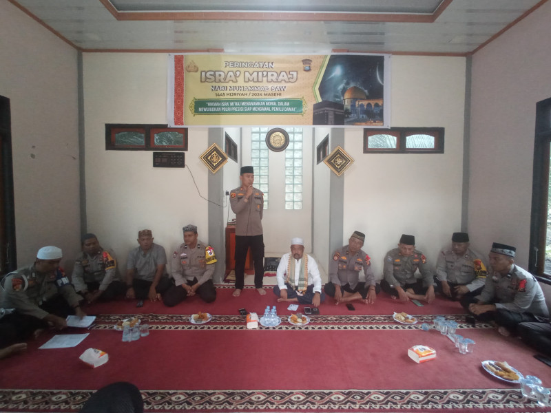 Polsek Kempas Memperingati Acara Isra' Mi'raj dan Doa Bersama Pemilu Damai 2024