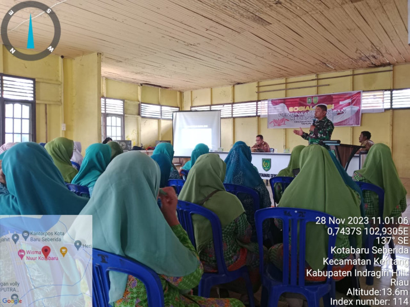 Danramil 09/Kemuning Giat Dampingi Sosialisasi Wawasan Kebangsaan Bersama Generasi Penerus Bangsa