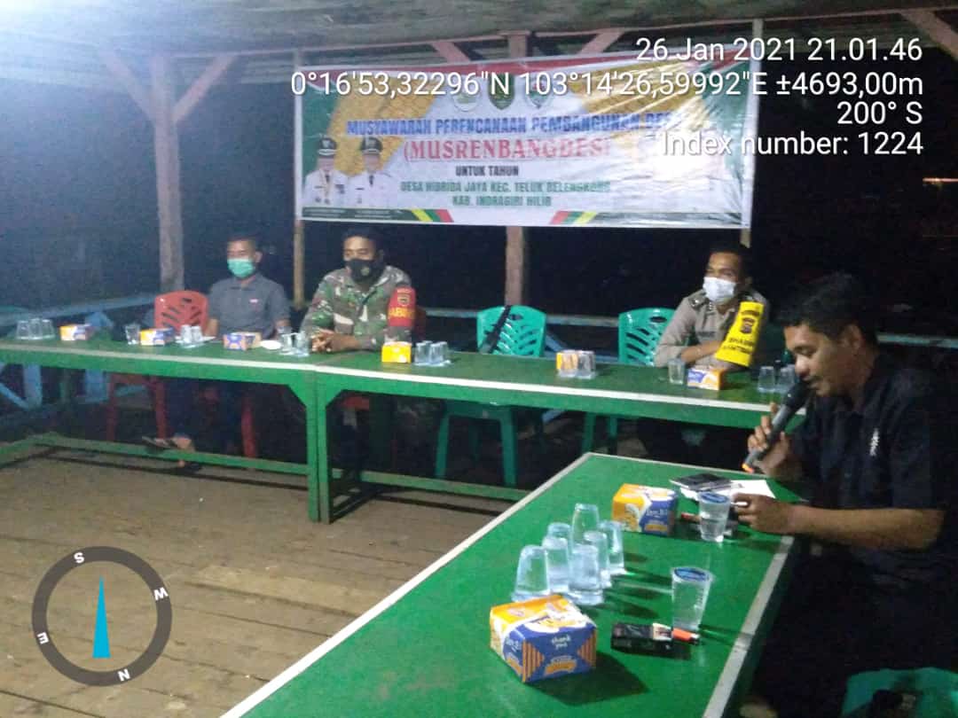 Babinsa Koramil 06/Kateman Hadiri Pelaksanaan Musrembang Desa Hibrida Jaya 
