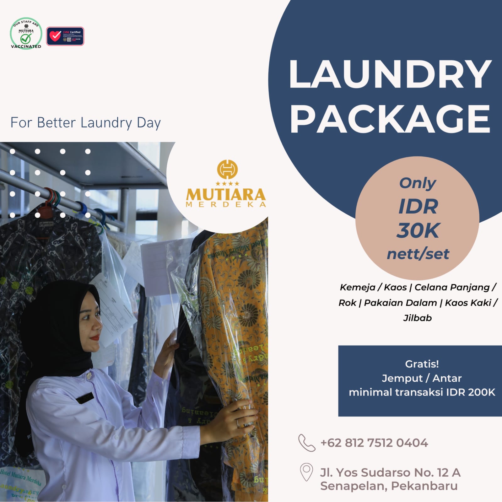 Tanpa Sibuk Cuci Pakaian, Hotel Mutiara Merdeka Menyediakan Laundry Package