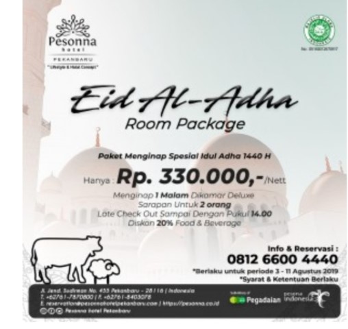 Rayakan Momen Idul Adha di Pesonna Hotel Pekanbaru, Hanya Rp330.000 Per Malam
