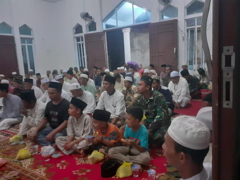 Babinsa Koramil 03/Tpl Menghadiri Kegiatan Peringatan Maulid Nabi Muhammad Saw 1446 H/2024 M di Desa Binaan