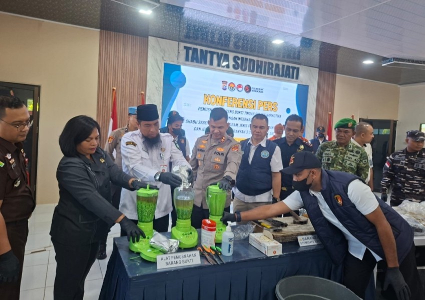 Ribuan Gram dan Ribuan Butir Narkotika Dimusnahkan Polres Bengkalis, Dari Pengungkapan 3 Kasus Besar Peredaran Narkotika.