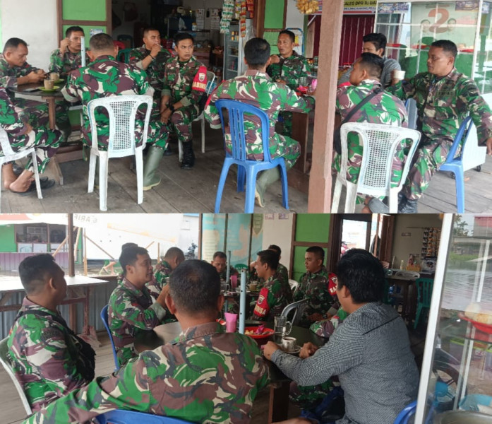 Jaga Kemitraan Dengan Insan Media, Koramil 05/Gas Ngopi Bareng