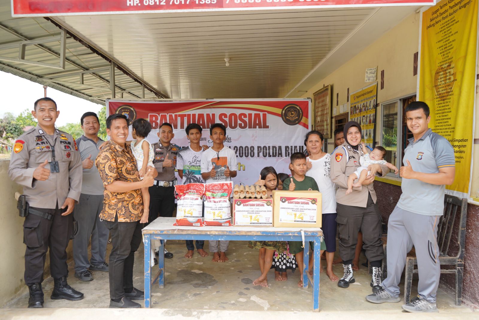 Dalam Rangka Anniversary Ke 14, LND Satker Polda Riau Berbagi Bersama Panti Asuhan