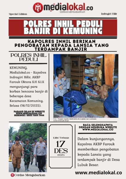 Kapolres Inhil Kunjungi Korban Bencana Banjir di Kemuning