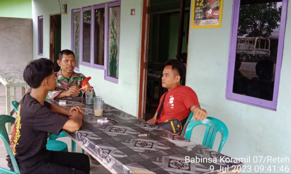 Koramil 07/Reteh Saling Berikan Pengarahan dan Jalin Silaturahmi