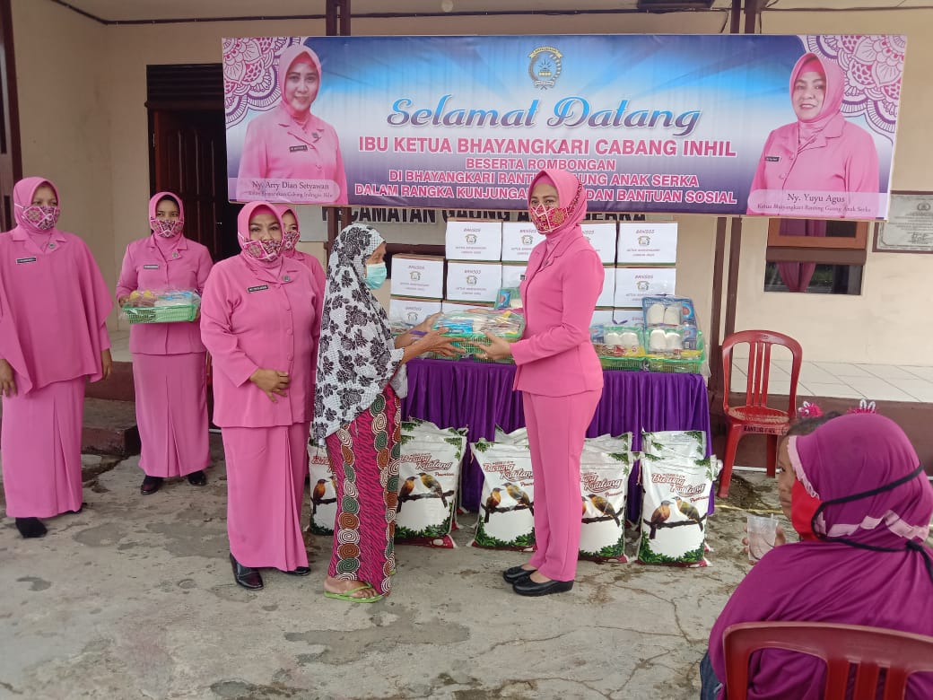 Bhayangkari Polres Inhil Kunker ke Ranting Polsek Gaung Anak Serka