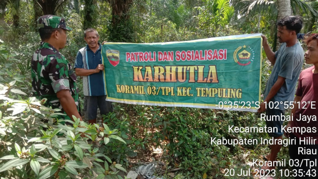 Babinsa Koramil 03/Tpl Kembali Turun Melihat Situasi Lahan dan Hutan