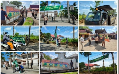 Satpol PP Inhil Tertibkan Spanduk Tak berizin di Tembilahan