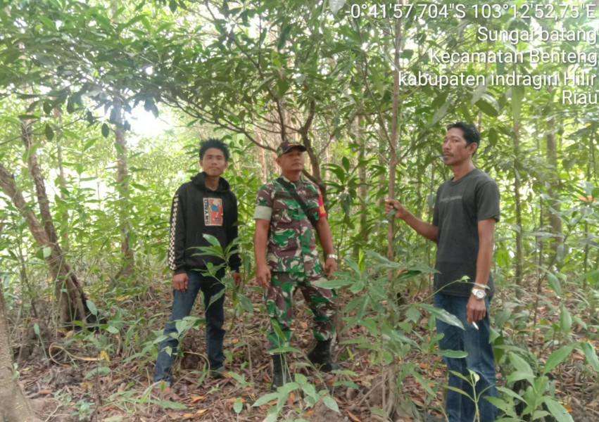 Bersama Warga, Babinsa Koramil 07/Reteh Ajak Untuk Melihat Langsung Perkembangan Situasi