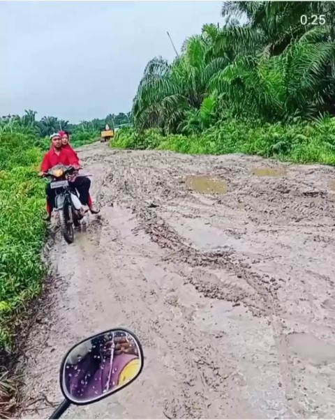 Jalan Lintas Desa Muara 2 Menuju Desa Sadar Jaya, Siak Kecil Rusak Parah, Warga Minta Perhatian Peme
