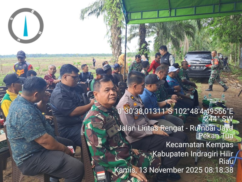 Danramil 03/TPL Ikut Pantau Program Pengairan Nasional Lewat Vidcon, Aspirasi Petani Inhil Didengar