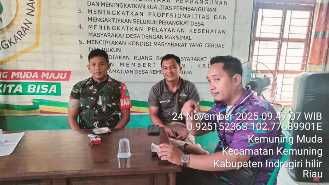 Tingkatkan SDM, Babinsa Praka Rahmat Adriyanto  Terus Lakukan Pengawasan di Desa Kemuning Muda