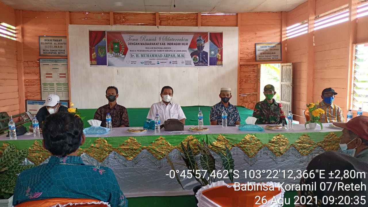 Hadiri Reses Anggota DPRD Provinsi Riau, Babinsa 07/Reteh Himbau Warga untuk Patuhi Protkes