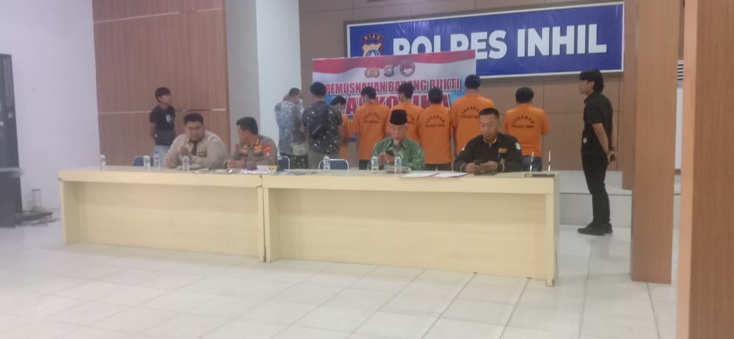 Polres Inhil Musnahkan 1050 Butir Pil Ekstasi