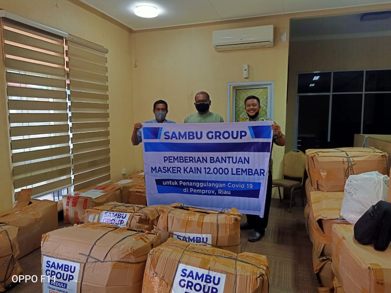 Sambu Group Serahkan Bantuan Masker untuk Riau