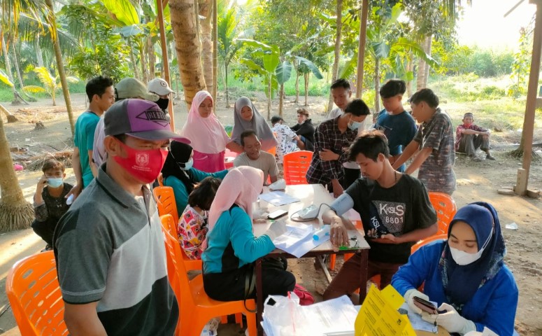 Warga Antusias Ikuti Vaksinasi Dosis II di Sungai Intan