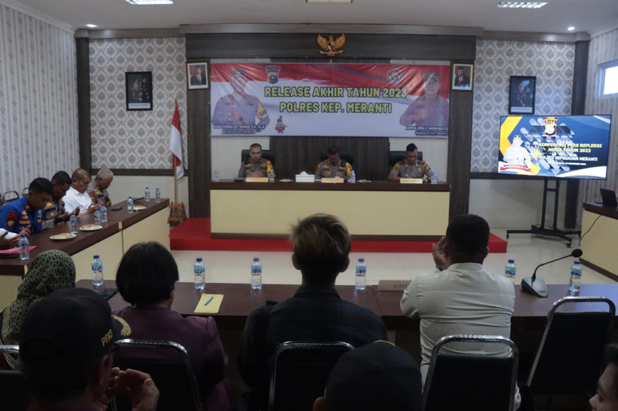 Polres Meranti Gelar Press Release Akhir Tahun 2023 AKBP Kurnia Komitmen Terus Melakukan Inovasi