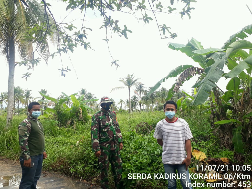 Patroli Karlahut di Penjuru, Koramil 06/Kateman Turunkan Anggota Lakukan Pemantauan