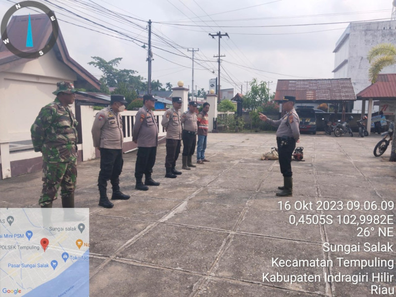 Apel Persiapan Patroli Karhutla, Babinsa 03/Tpl Bersama Polsek Tempuling Tinjau Lokasi Titik Hotspot