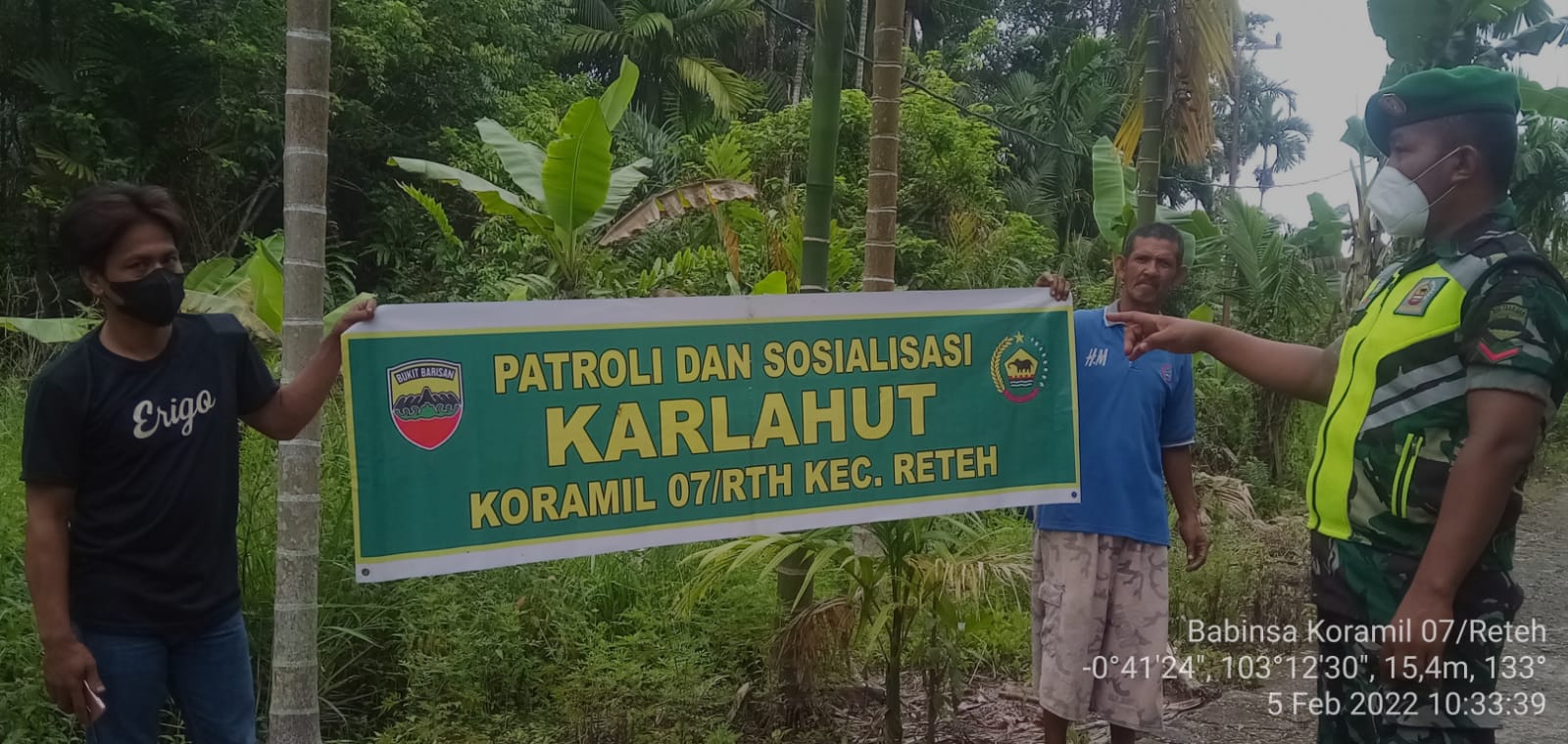 Patroli di Daerah Rawan, Babinsa Koramil 07/Reteh Himbau Warga
