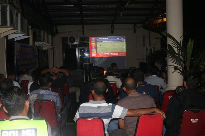 Dukung Bhayangkara FC Juara Liga I Indonesia, Polres Inhil Gelar Nobar 