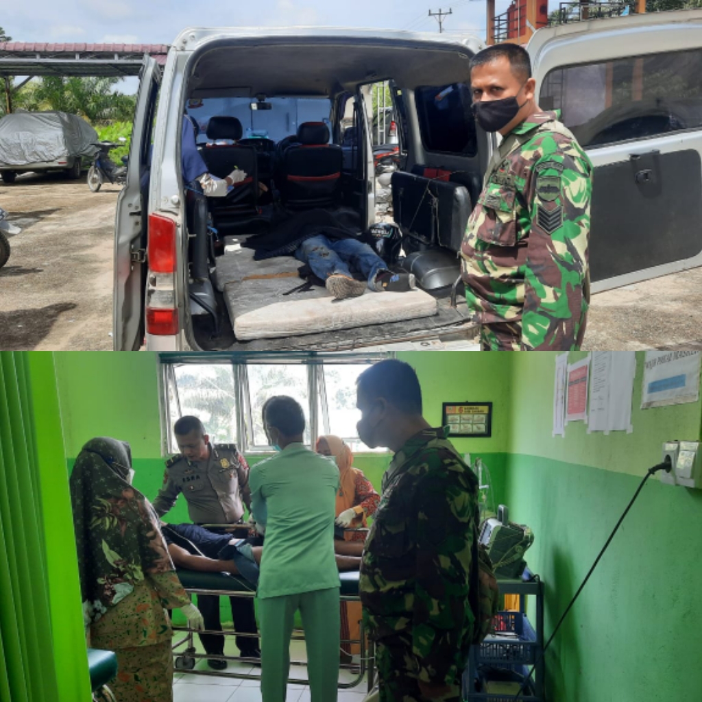 Serma Damrianto Babinsa Koramil 03/Tpl Bantu Evakuasi Korban Kecelakaan Lalu Lintas