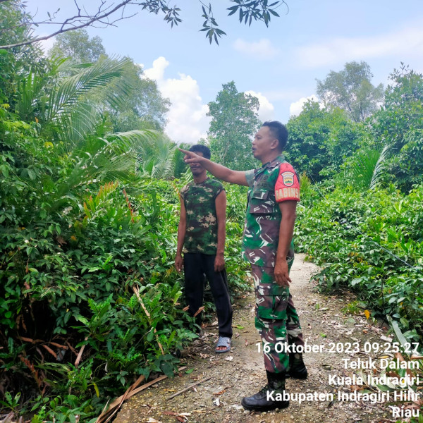 Pencegahan Karhutla Terus Dilakukan Babinsa Koramil 04/Kuindra Demi Kenyamanan Lingkungan