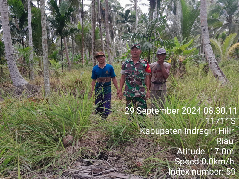 Antisipasi Kebakaran, Babinsa Koramil 07/Reteh Turun Lakukan Pencegahan Karhutla Dengan Warga